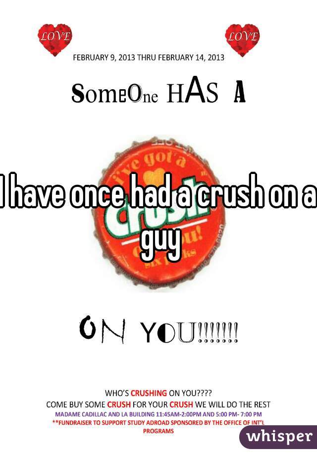 I have once had a crush on a guy
