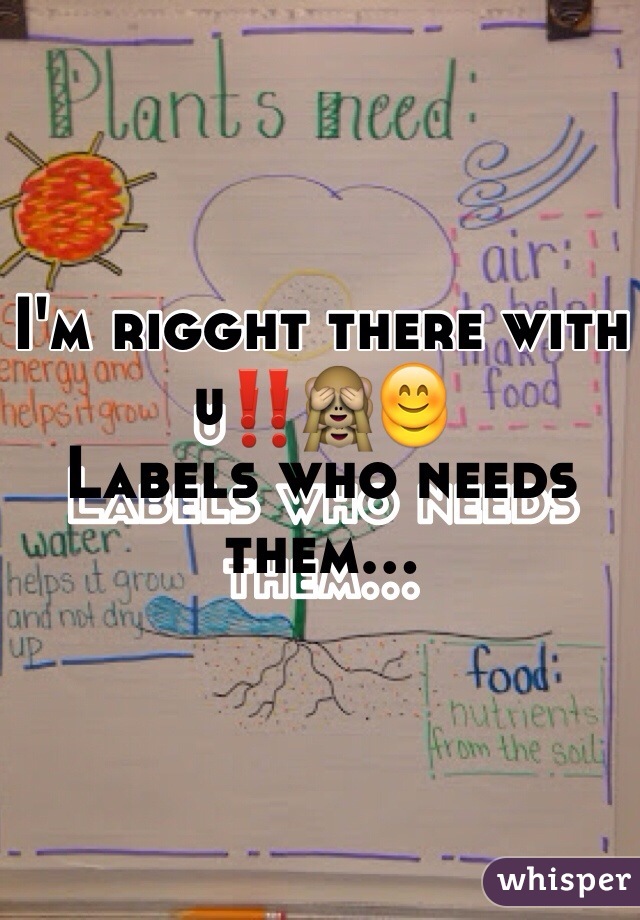 I'm rigght there with u‼️🙈😊
Labels who needs them...