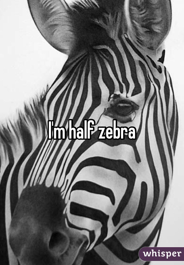 I'm half zebra 