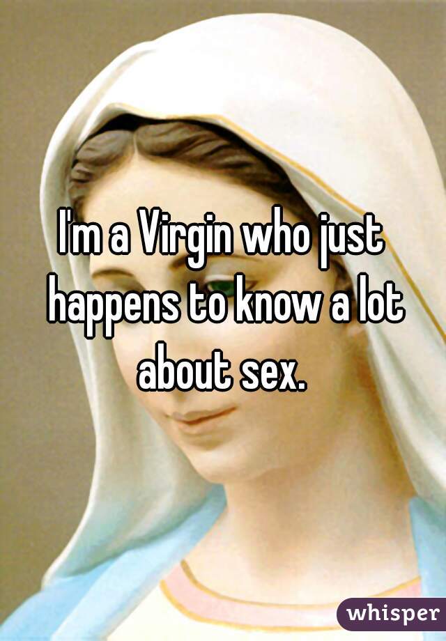 I'm a Virgin who just happens to know a lot about sex. 