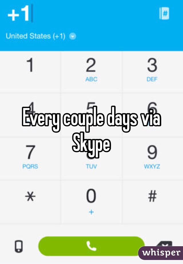 Every couple days via Skype 