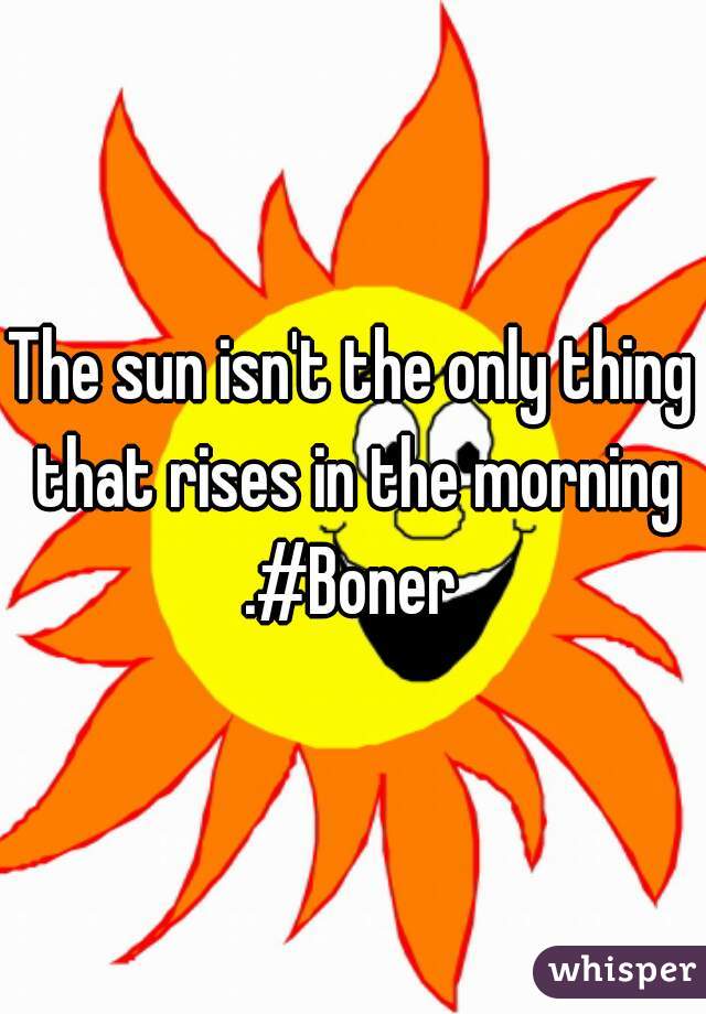 The sun isn't the only thing that rises in the morning .#Boner 