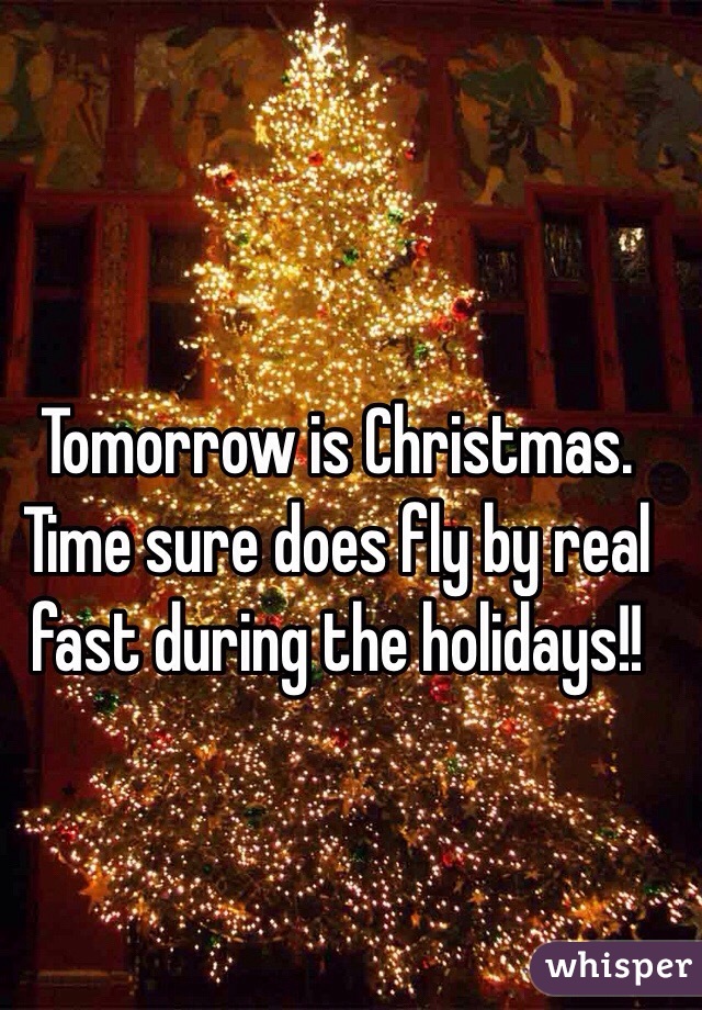 Tomorrow is Christmas. Time sure does fly by real fast during the holidays!!