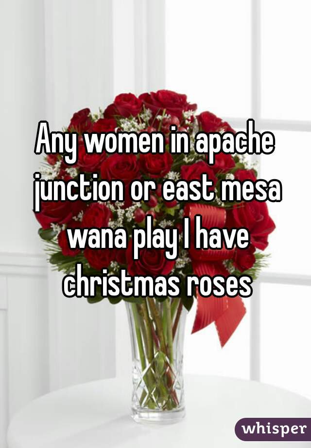 Any women in apache junction or east mesa wana play I have christmas roses