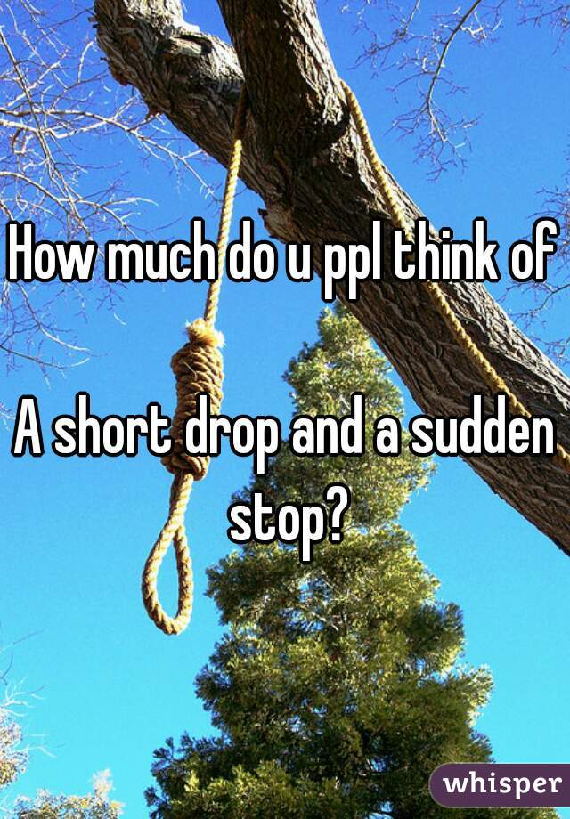 How much do u ppl think of

A short drop and a sudden stop?