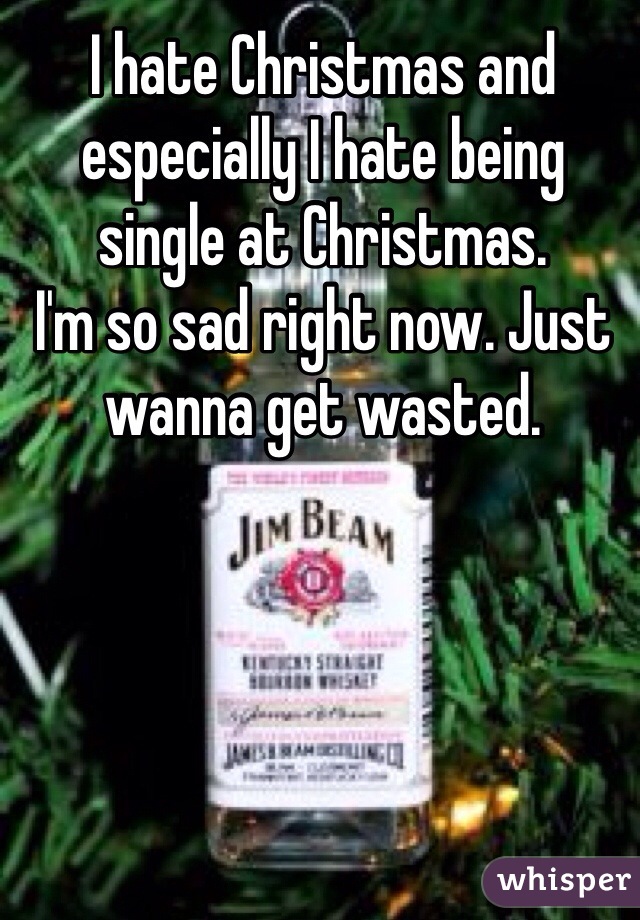 I hate Christmas and especially I hate being single at Christmas.
I'm so sad right now. Just wanna get wasted. 