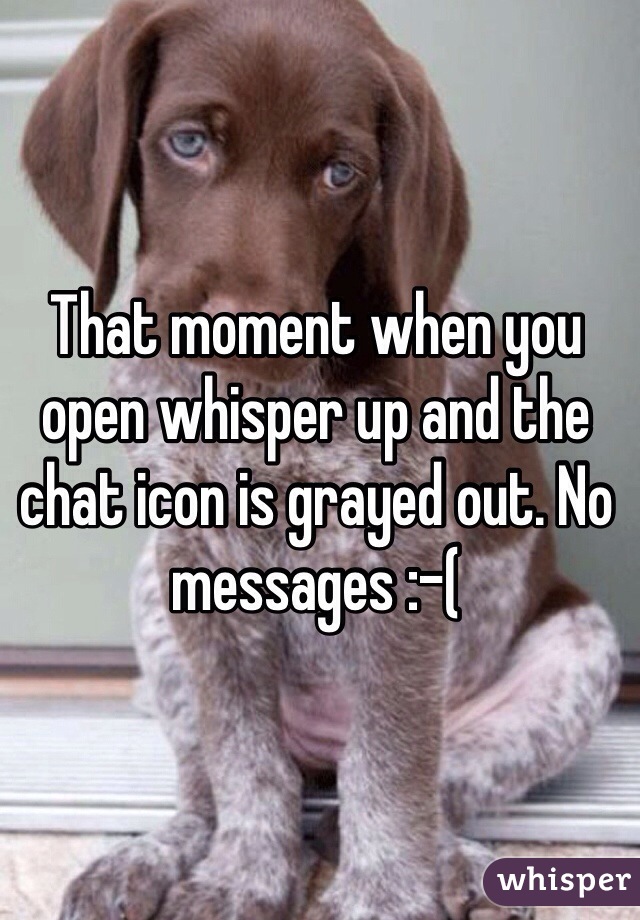 That moment when you open whisper up and the chat icon is grayed out. No messages :-(