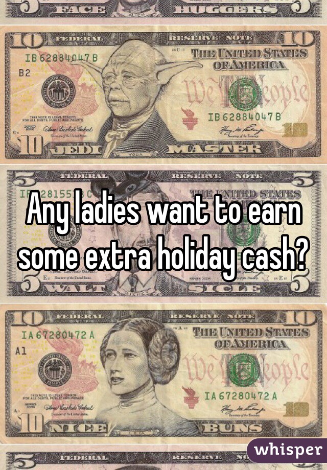 Any ladies want to earn some extra holiday cash?