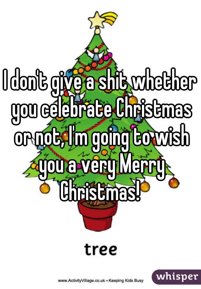 I don't give a shit whether you celebrate Christmas or not, I'm going to wish you a very Merry Christmas! 