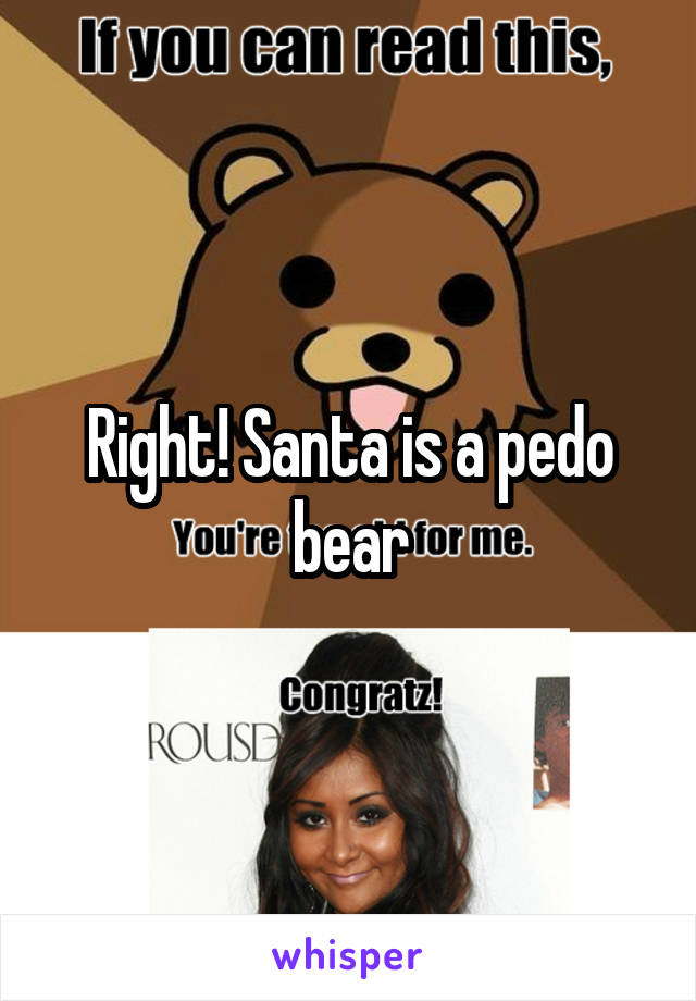 Right! Santa is a pedo bear