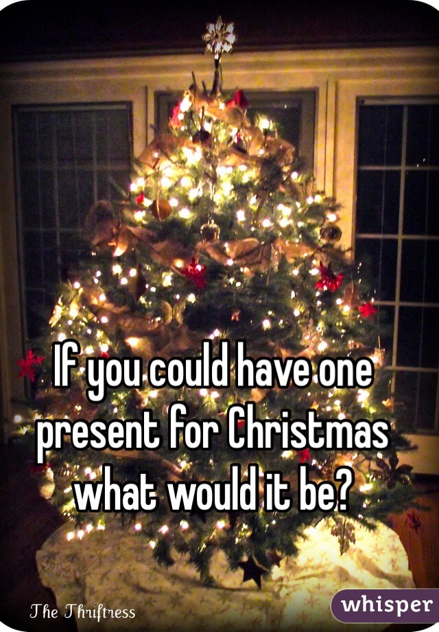 If you could have one present for Christmas what would it be? 