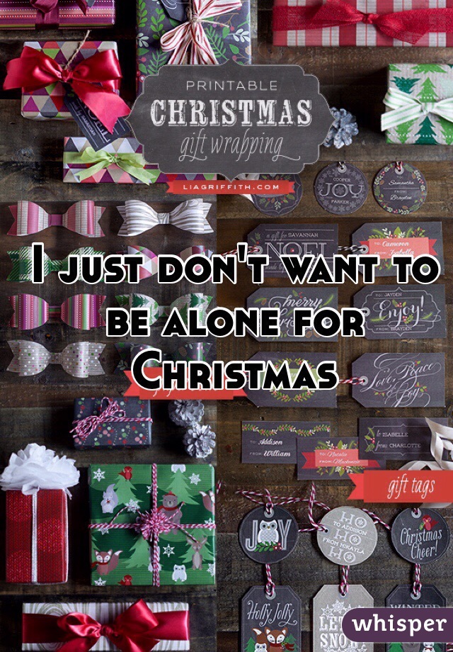 I just don't want to be alone for Christmas