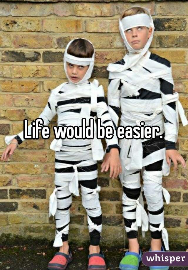 Life would be easier.