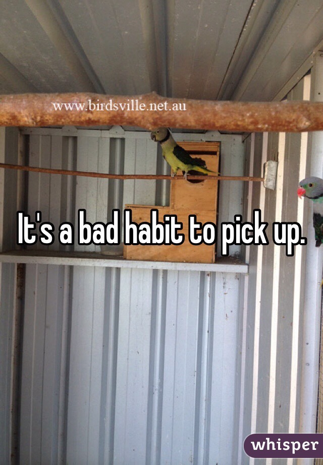 It's a bad habit to pick up. 