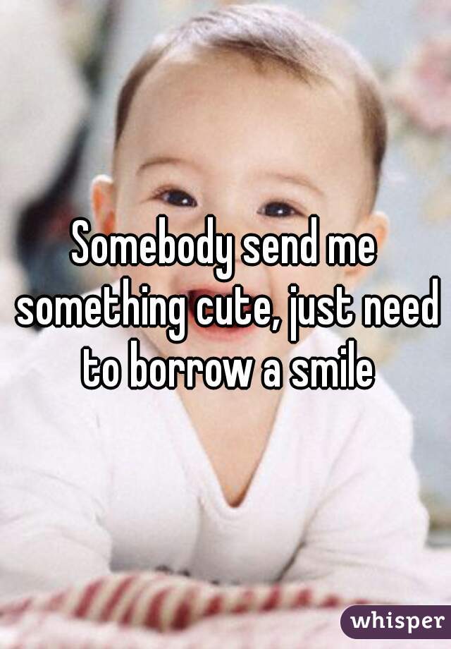 Somebody send me something cute, just need to borrow a smile