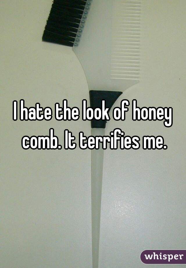 I hate the look of honey comb. It terrifies me.