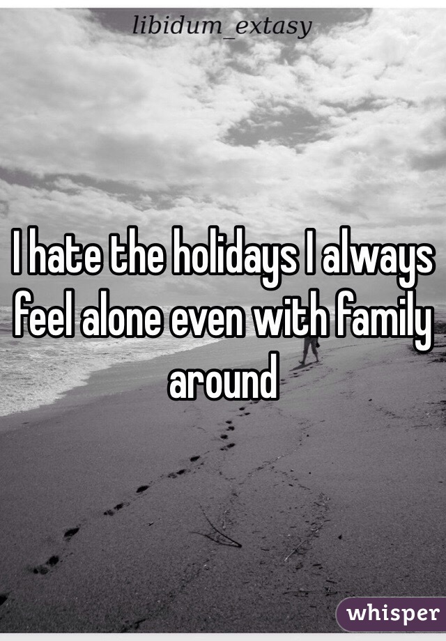 I hate the holidays I always feel alone even with family around 