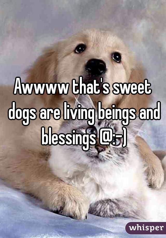 Awwww that's sweet dogs are living beings and blessings @:-)