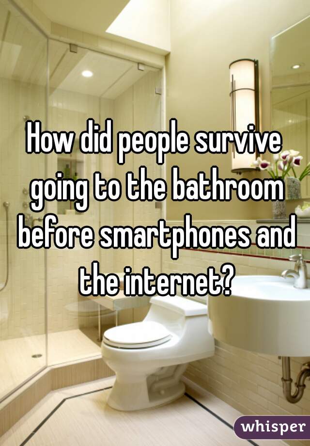 How did people survive going to the bathroom before smartphones and the internet?