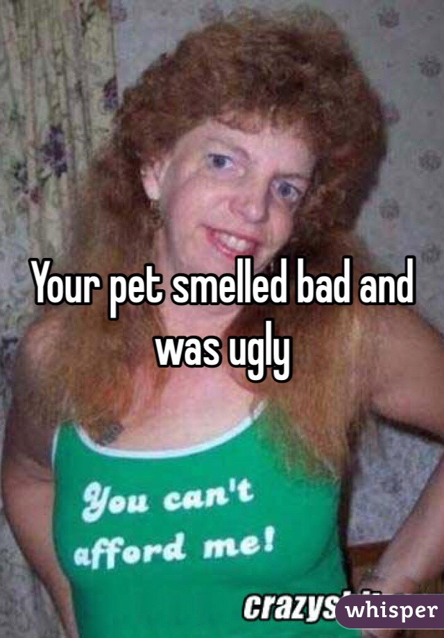 Your pet smelled bad and was ugly