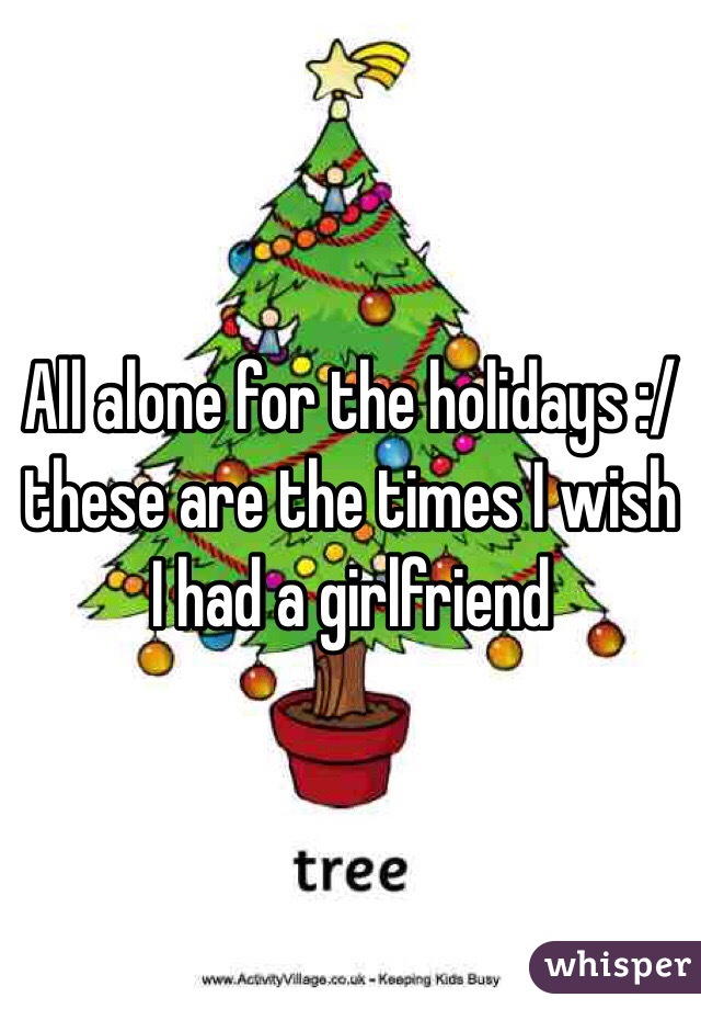 All alone for the holidays :/ these are the times I wish I had a girlfriend 