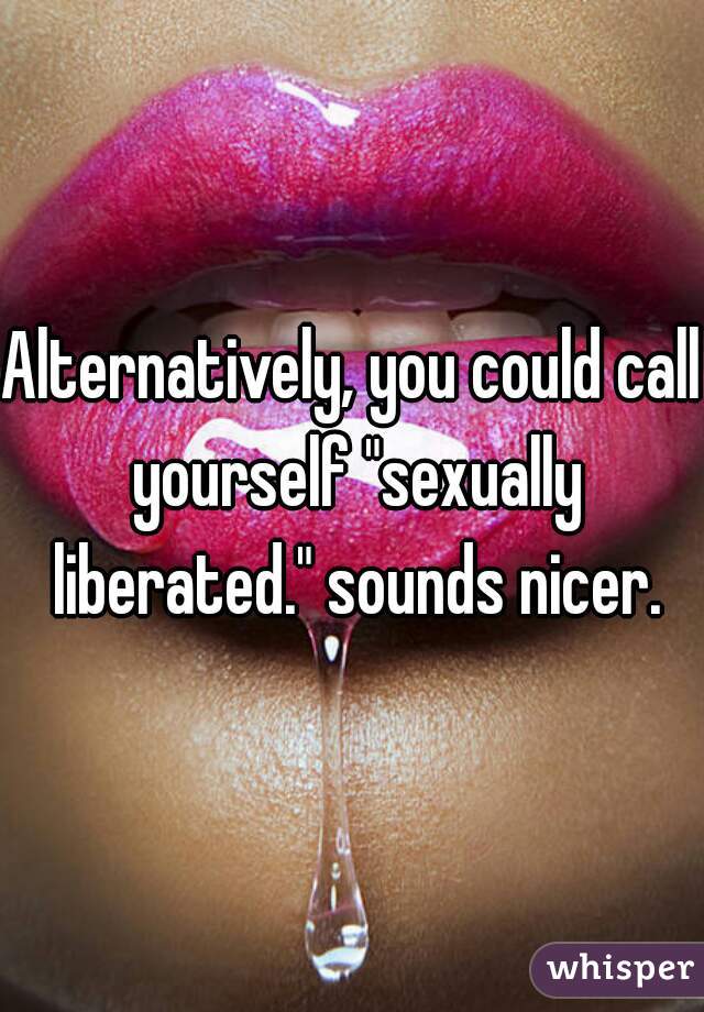 Alternatively, you could call yourself "sexually liberated." sounds nicer.