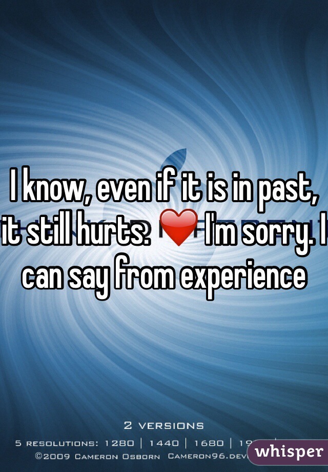 I know, even if it is in past, it still hurts. ❤️ I'm sorry. I can say from experience 