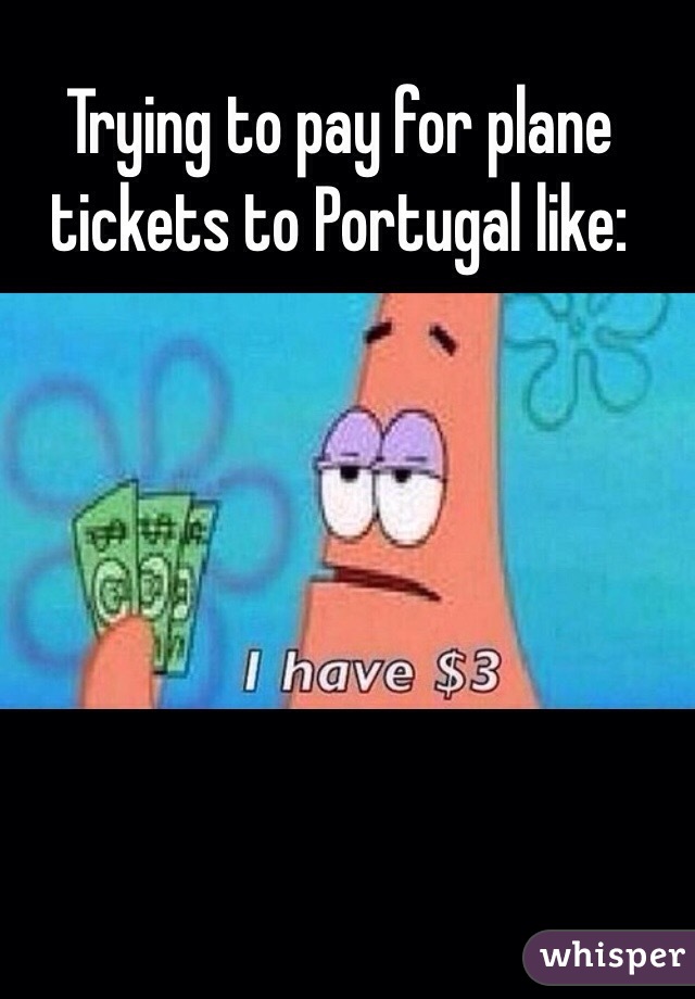 Trying to pay for plane tickets to Portugal like: