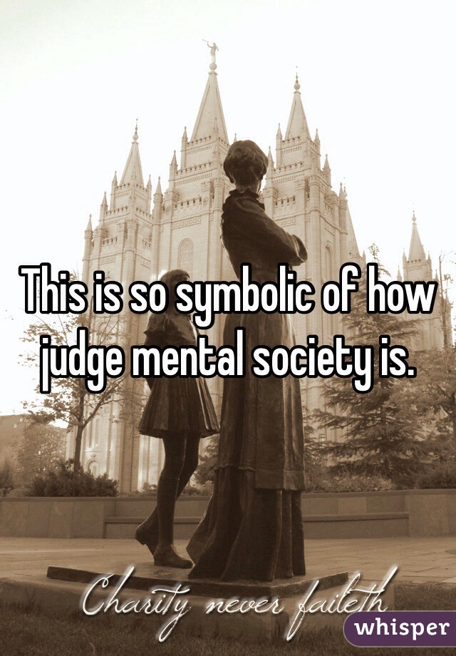 This is so symbolic of how judge mental society is. 