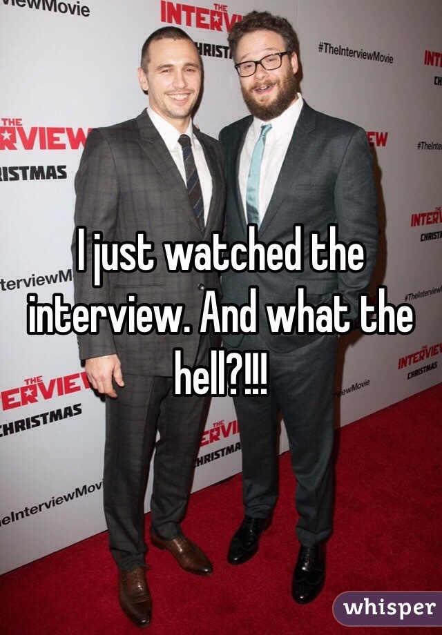 I just watched the interview. And what the hell?!!!