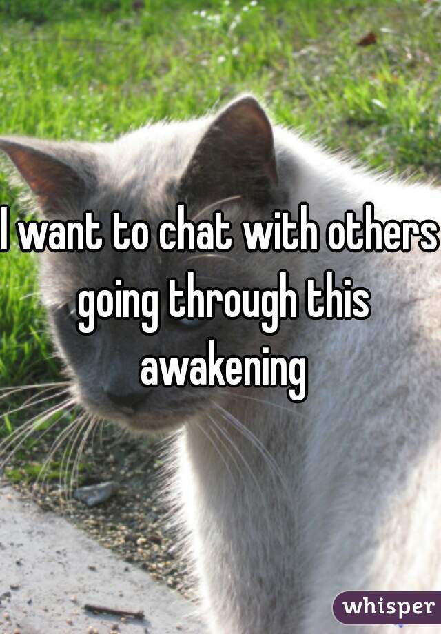I want to chat with others going through this awakening