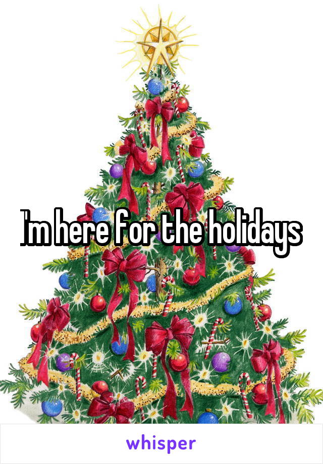 I'm here for the holidays 