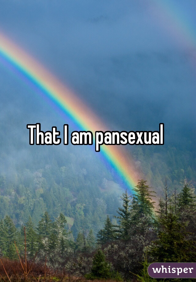 That I am pansexual 