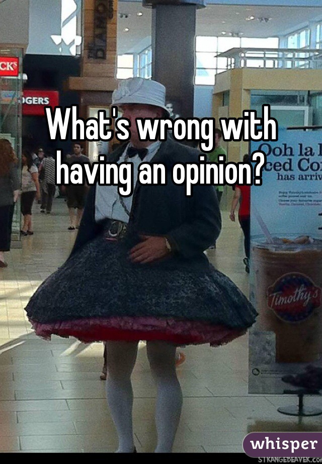 What's wrong with having an opinion?