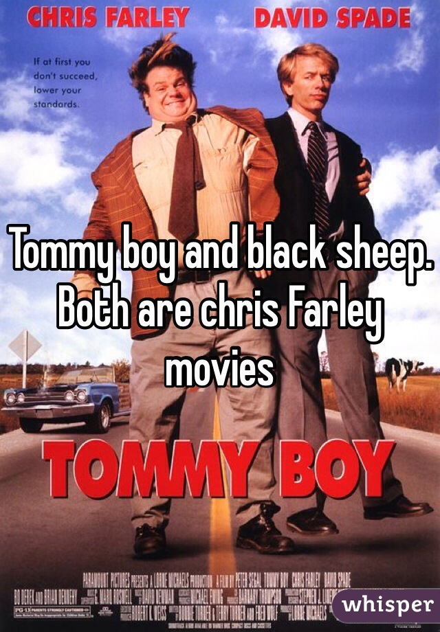 Tommy boy and black sheep. Both are chris Farley movies 