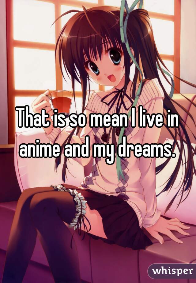 That is so mean I live in anime and my dreams. 