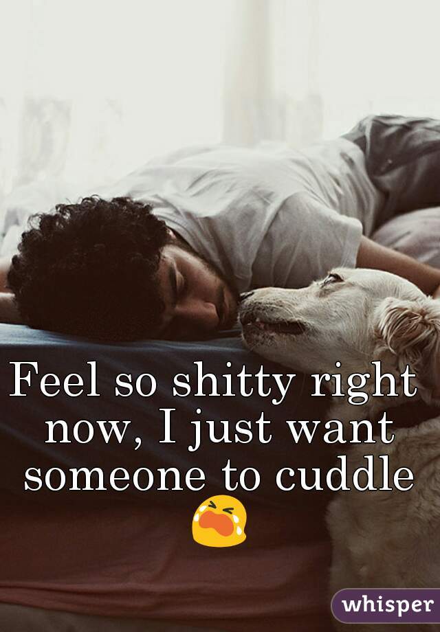Feel so shitty right now, I just want someone to cuddle 😭