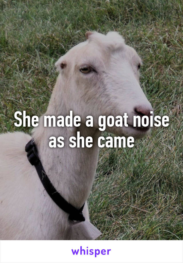 She made a goat noise as she came