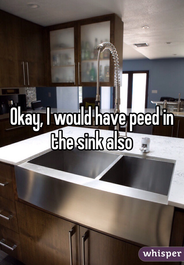 Okay, I would have peed in the sink also 