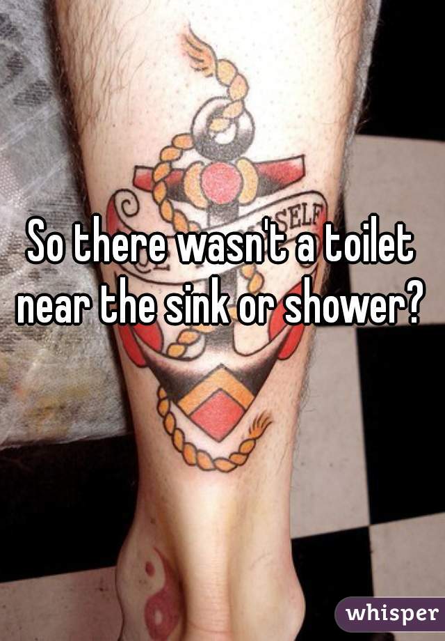 So there wasn't a toilet near the sink or shower? 