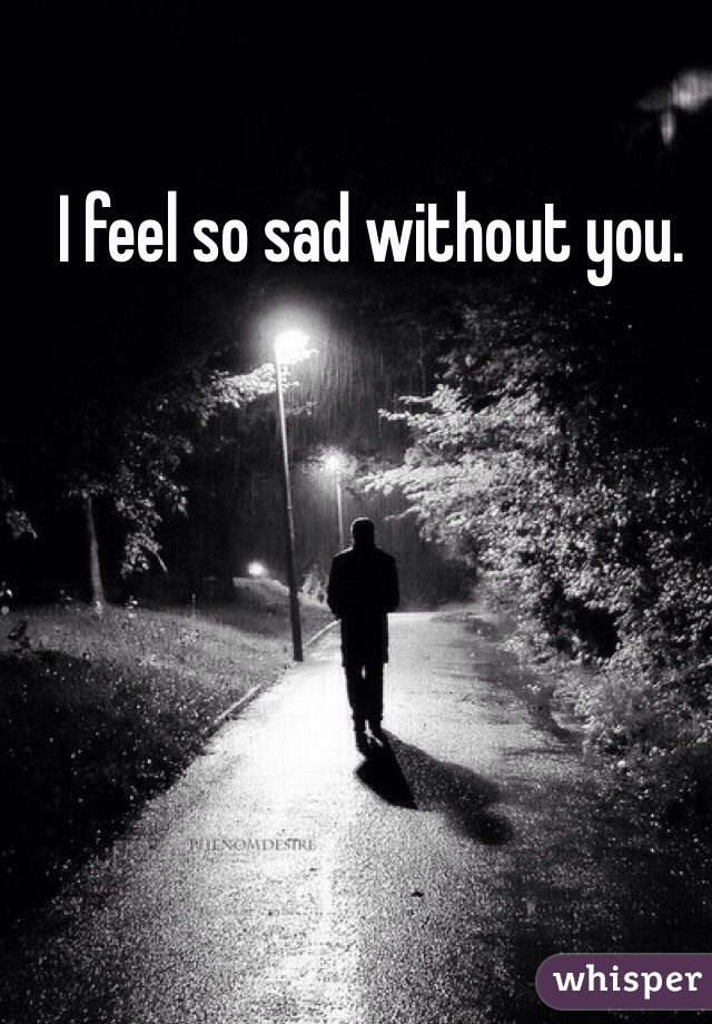 I feel so sad without you. 