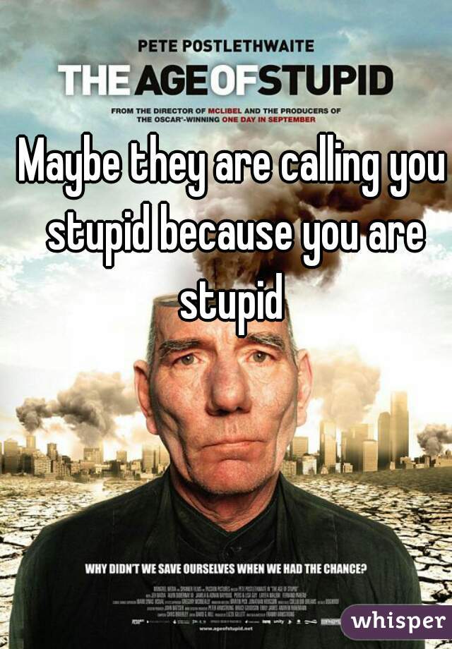 Maybe they are calling you stupid because you are stupid 