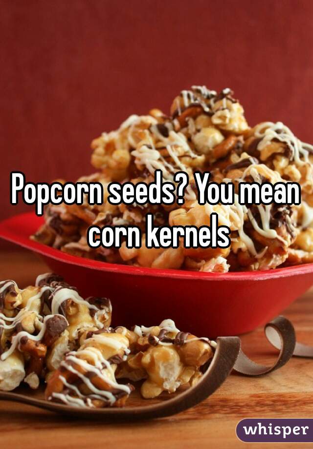 Popcorn seeds? You mean corn kernels