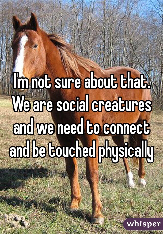 I'm not sure about that. We are social creatures and we need to connect and be touched physically 