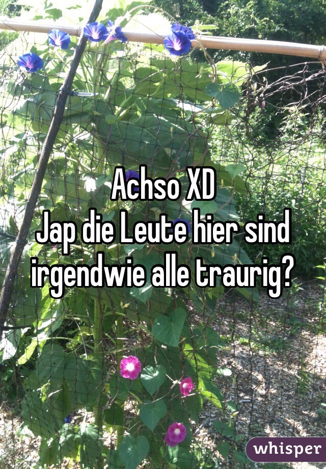 Achso XD 
Jap die Leute hier sind irgendwie alle traurig?