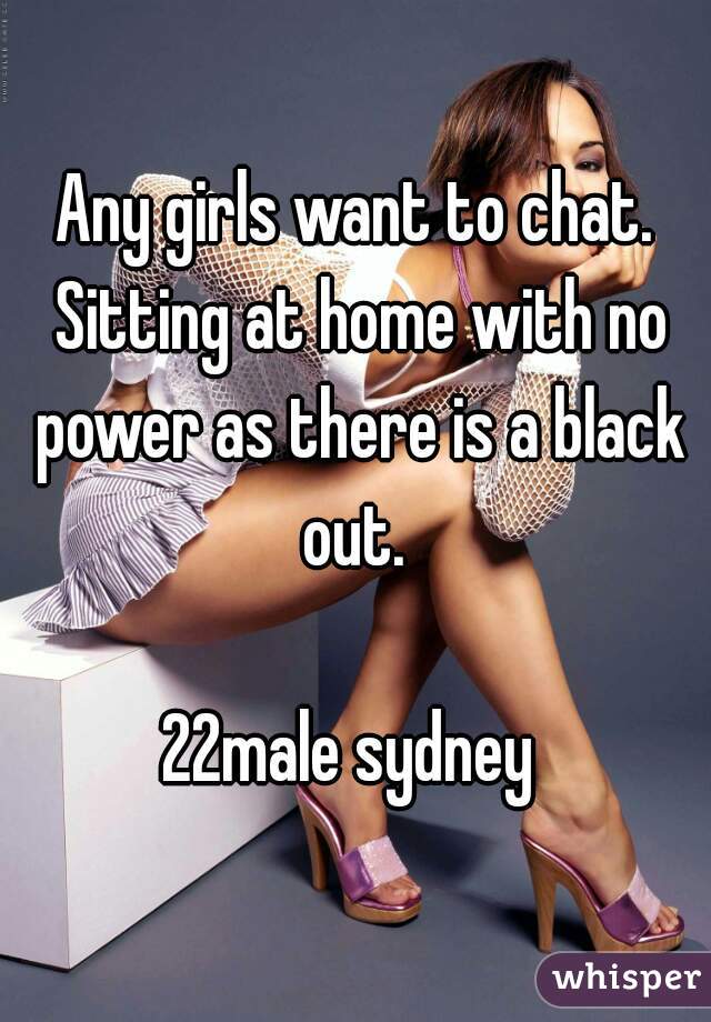 Any girls want to chat. Sitting at home with no power as there is a black out. 

22male sydney 