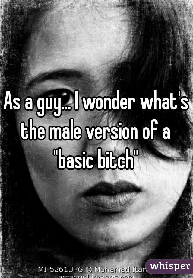 As a guy... I wonder what's the male version of a 
"basic bitch"