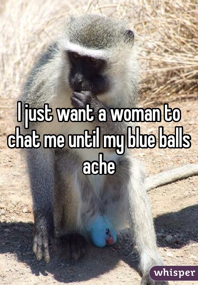 I just want a woman to chat me until my blue balls ache