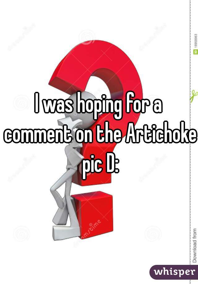 I was hoping for a comment on the Artichoke pic D: