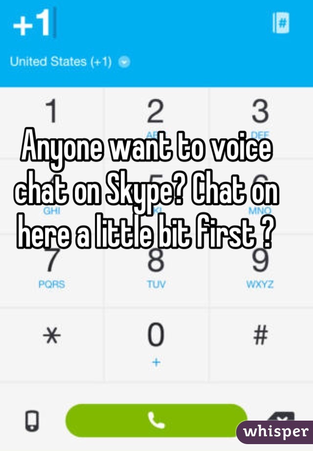Anyone want to voice chat on Skype? Chat on here a little bit first ?
